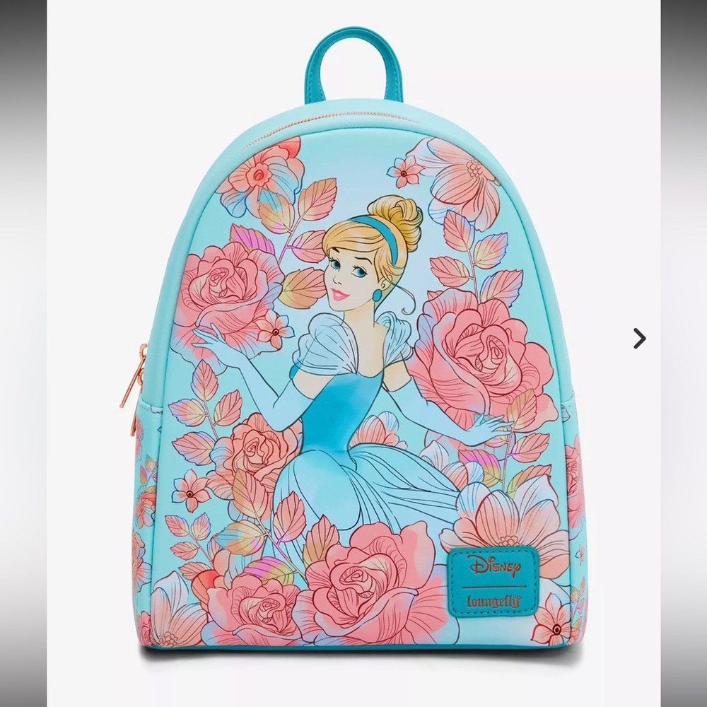 Loungefly Cinderella Floral Mini Backpack - Aqua & Pink